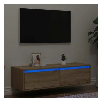 vidaXL TV skříňka s LED osvětlením dub sonoma 100X35,5x25 cm