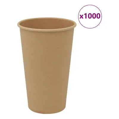 vidaXL Papírové kelímky na kávu 1000 pcs 16oz 400ml hnědé