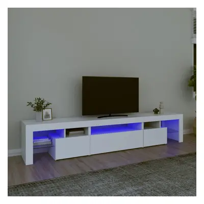 vidaXL TV skříňka s LED osvětlením bílá 215x36,5x40 cm