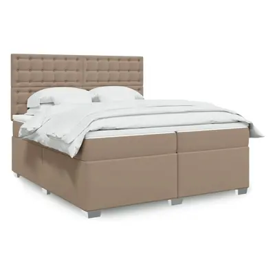 vidaXL Box spring postel s matrací cappuccino 200 x 200 cm umělá kůže