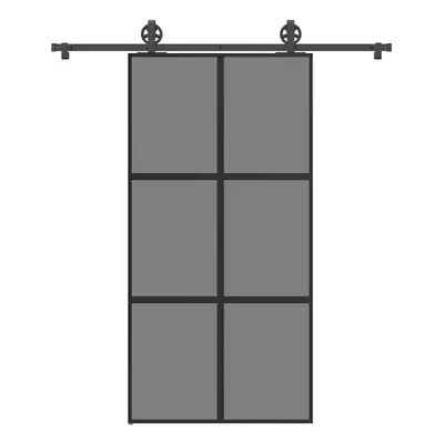 vidaXL Posuvné dveře s kováním 102,5x205 cm tvrzeného sklo a hliník