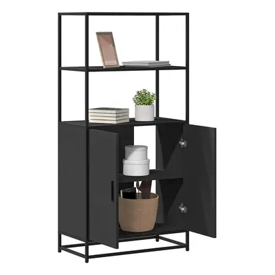 vidaXL Skříň highboard černá 68 x 35 x 139 cm kompozitní dřevo a kov