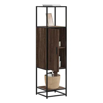 vidaXL Skříň highboard hnědý dub 35,5x35x139 cm kompozit a kov