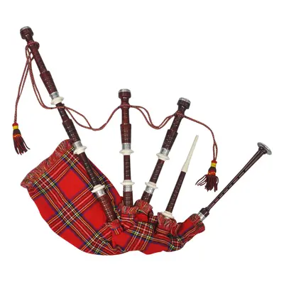 vidaXL Skotské dudy horalské červený Royal Steward tartan