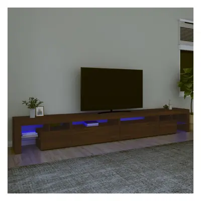 vidaXL TV skříňka s LED osvětlením hnědý dub 290 x 36,5 x 40 cm