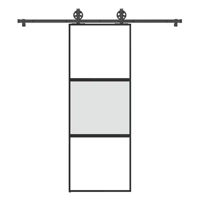 vidaXL Posuvné dveře s kováním 76x205 cm tvrzeného sklo a hliník