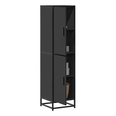 vidaXL Skříň highboard černá 35,5x35x139 cm kompozitní dřevo a kov