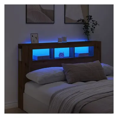 vidaXL Čelo postele LED dub artisan 160x18,5x103,5 cm kompozitní dřevo