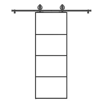 vidaXL Posuvné dveře s kováním 76x205 cm ESG sklo a hliník