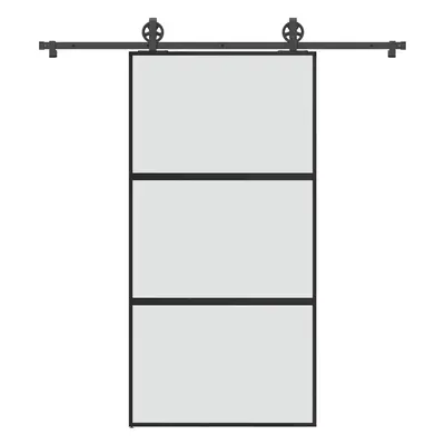 vidaXL Posuvné dveře s kováním 102,5x205 cm tvrzeného sklo a hliník