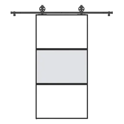 vidaXL Posuvné dveře s kováním 102,5x205 cm tvrzeného sklo a hliník