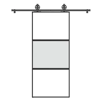 vidaXL Posuvné dveře s kováním 90x205 cm tvrzeného sklo a hliník