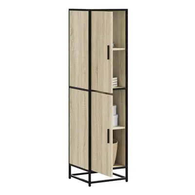 vidaXL Skříň highboard dub sonoma 35,5x35x139 cm kompozit a kov