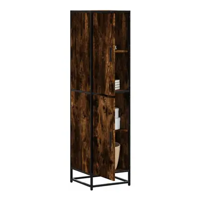 vidaXL Skříň highboard kouřový dub 35,5x35x139 cm kompozit a kov