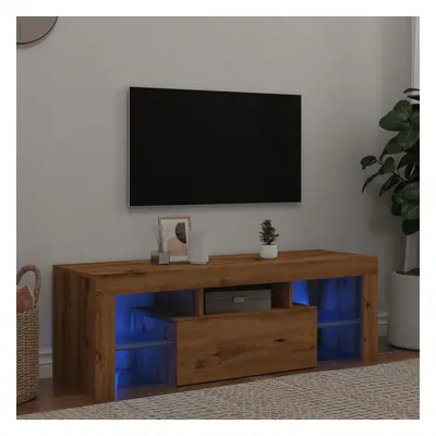 vidaXL TV stolek s LED dub artisan 120 x 36,5 x 40 cm kompozitní dřevo