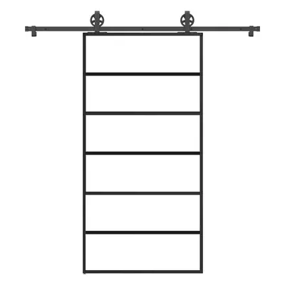 vidaXL Posuvné dveře s kováním 102x205 cm ESG sklo a hliník