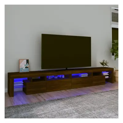 vidaXL TV skříňka s LED osvětlením hnědý dub 260x36,5x40 cm