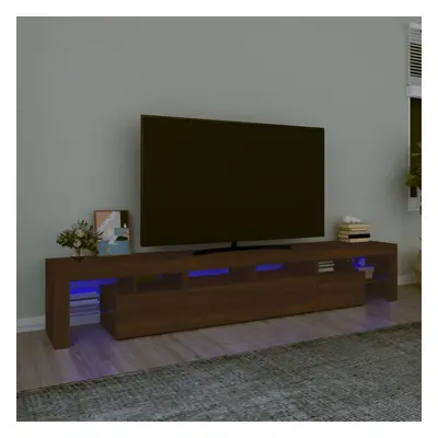 vidaXL TV skříňka s LED osvětlením hnědý dub 230x36,5x40 cm