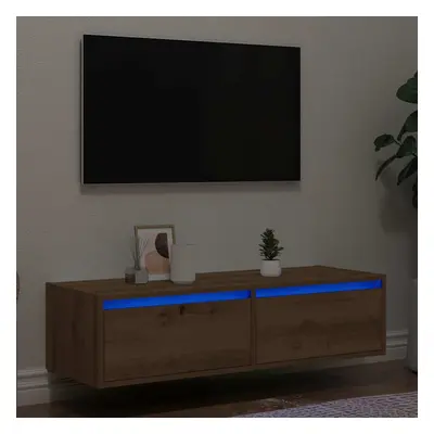 vidaXL TV skříňka s LED osvětlením dub artisan 100X35,5x25 cm