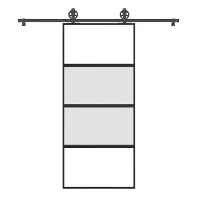 vidaXL Posuvné dveře s kováním 90x205 cm tvrzeného sklo a hliník