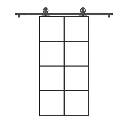 vidaXL Posuvné dveře s kováním 102,5 x 205 cm ESG sklo a hliník