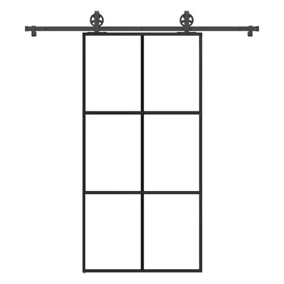 vidaXL Posuvné dveře s kováním 102x205 cm ESG sklo a hliník