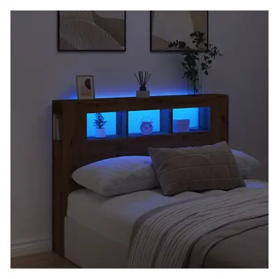 vidaXL Čelo postele LED dub artisan 140x18,5x103,5 cm kompozitní dřevo