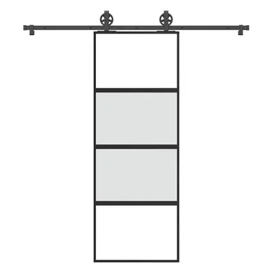 vidaXL Posuvné dveře s kováním 76x205 cm tvrzeného sklo a hliník