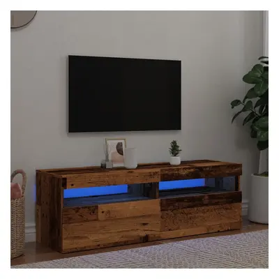 vidaXL TV stolek s LED old wood 120 x 35 x 40 cm kompozitní dřevo