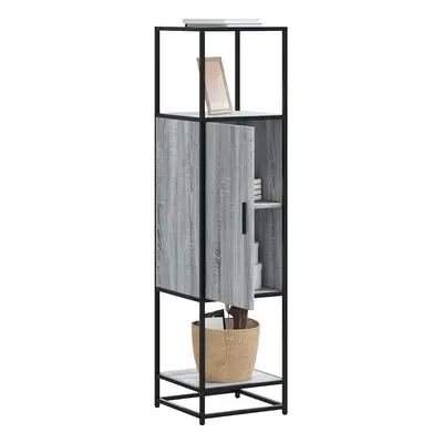 vidaXL Skříň highboard šedá sonoma 35,5x35x139 cm kompozit a kov