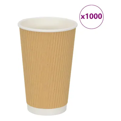 vidaXL Papírové kelímky na kávu 500 pcs 16oz 400ml hnědé