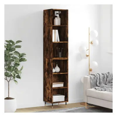 vidaXL Skříň highboard kouřový dub 34,5x32,5x180 cm kompozitní dřevo