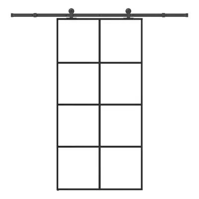 vidaXL Posuvné dveře s kováním 102,5 x 205 cm ESG sklo a hliník