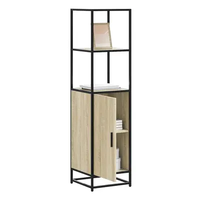 vidaXL Skříň highboard dub sonoma 35,5x35x139 cm kompozit a kov