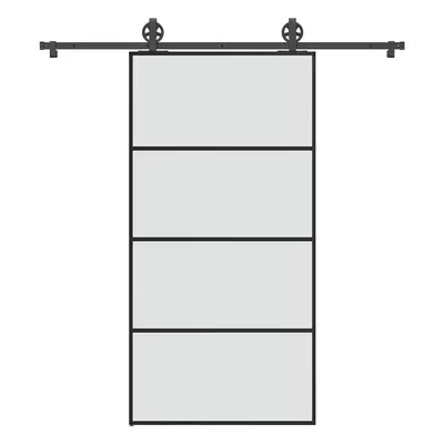 vidaXL Posuvné dveře s kováním 102,5 x 205 cm ESG sklo a hliník