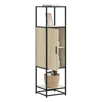 vidaXL Skříň highboard dub sonoma 35,5x35x139 cm kompozit a kov