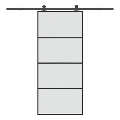 vidaXL Posuvné dveře s kováním 90x205 cm ESG sklo a hliník