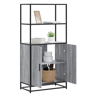 vidaXL Skříň highboard šedá sonoma 68x35x139cm kompozitní dřevo a kov