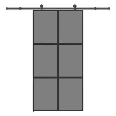 vidaXL Posuvné dveře s kováním 102,5x205 cm tvrzeného sklo a hliník