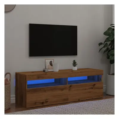 vidaXL TV stolek s LED dub artisan 120 x 35 x 40 cm kompozitní dřevo