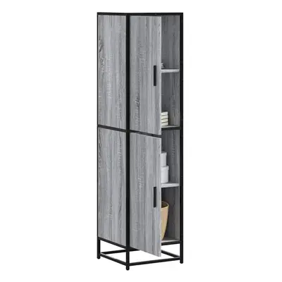 vidaXL Skříň highboard šedá sonoma 35,5x35x139 cm kompozit a kov