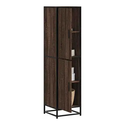 vidaXL Skříň highboard hnědý dub 35,5x35x139 cm kompozit a kov