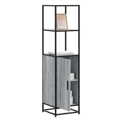 vidaXL Skříň highboard šedá sonoma 35,5x35x139 cm kompozit a kov