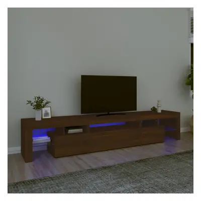 vidaXL TV skříňka s LED osvětlením hnědý dub 215x36,5x40 cm