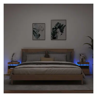 vidaXL Noční stolky s LED osvětlením 2 ks dub artisan 40x39x48,5 cm