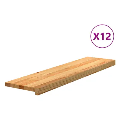 vidaXL Nášlapy na schody 12 ks světle hnědé 100x25x2 cm masivní dub