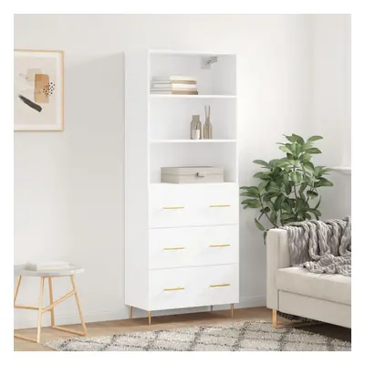 vidaXL Skříň highboard bílá 69,5 x 34 x 180 cm kompozitní dřevo