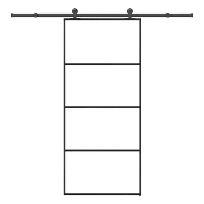 vidaXL Posuvné dveře s kováním 90x205 cm ESG sklo a hliník