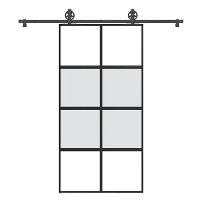 vidaXL Posuvné dveře s kováním 102,5x205 cm tvrzeného sklo a hliník