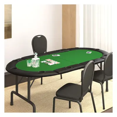 vidaXL Skládací deska na poker pro 10 hráčů zelená 208 x 106 x 3 cm